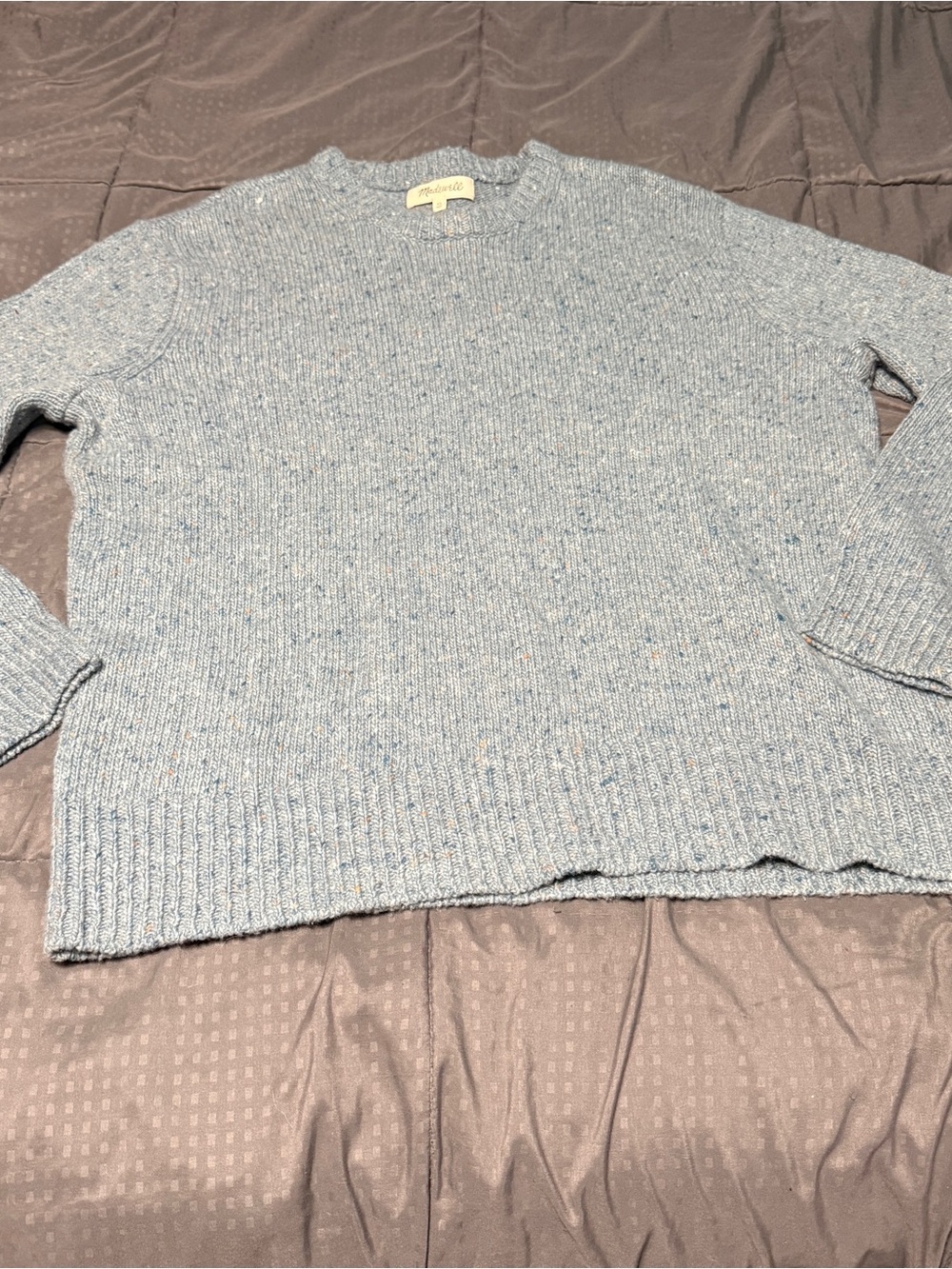 Madewell Sweater Womens XL Steel Blue Merino Wool Blend Long Sleeve Pullover